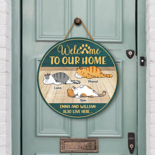 5115QUK2 custom gifts for cat owners wooden welcome signs for homes 5115Q6YAD