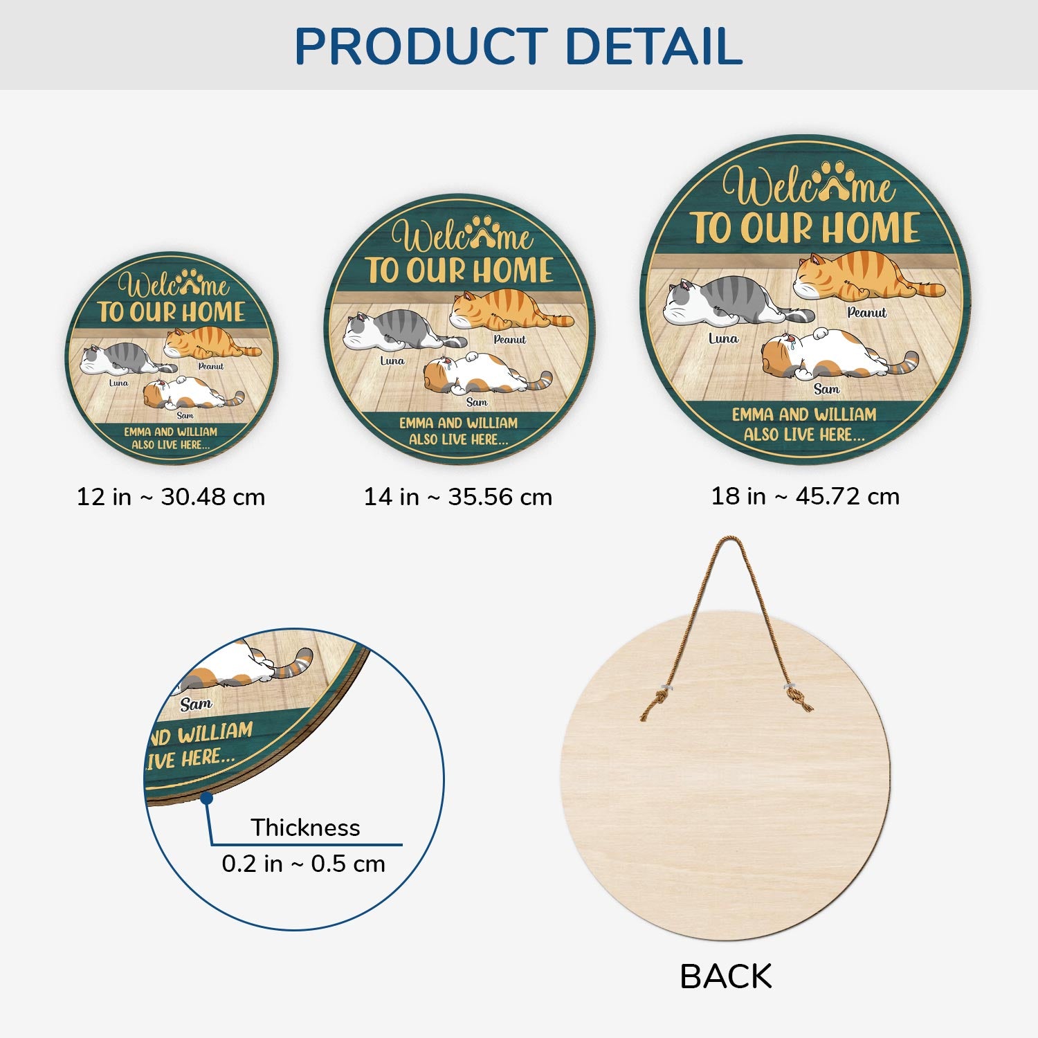 5115QUK3 custom gifts for cat owners wooden welcome signs for homes_ 5115Q6YAD