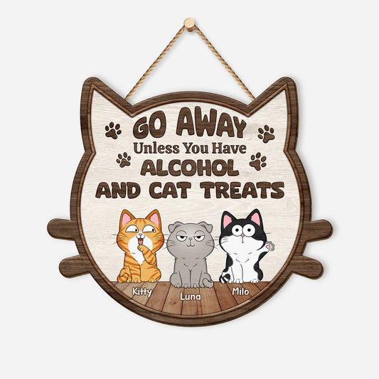 5116QUK1 personalized gifts for cat lovers funny go away signs_ wooden 5116Q6YND
