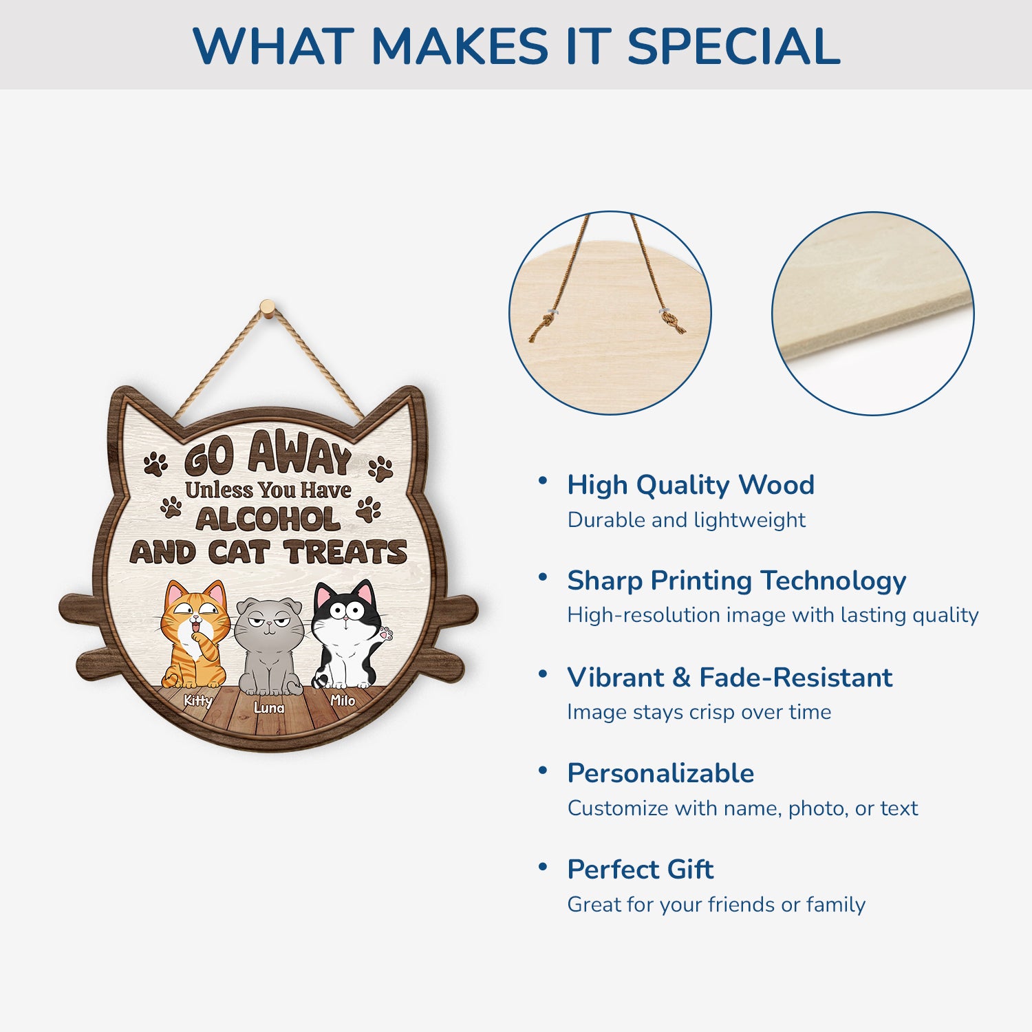 5116QUK4 personalized gifts for cat lovers funny go away signs_ wooden 5116Q6YND