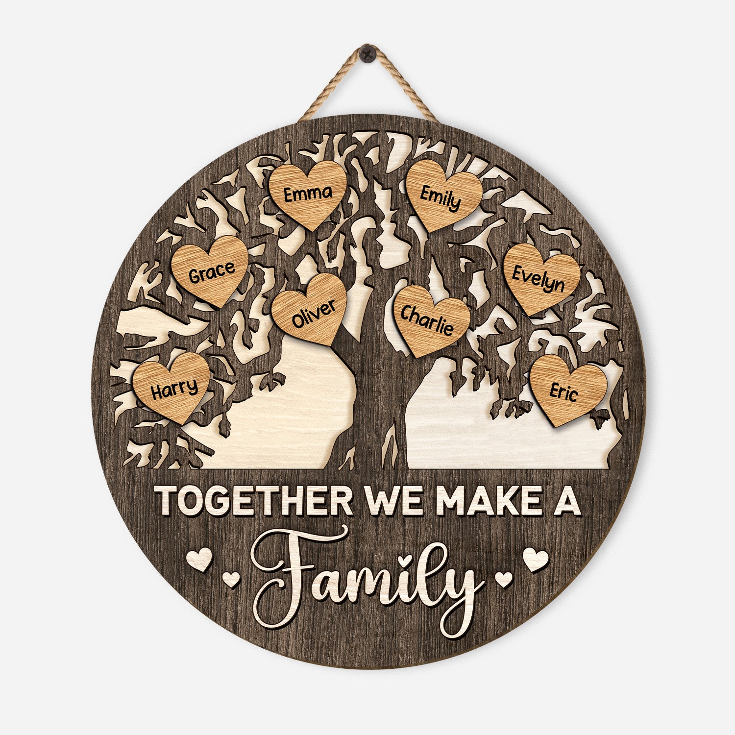 5128QUS1 custom family gifts together we make a family sign_ wooden 5128Q3TTI