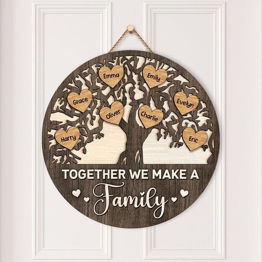 5128QUS2 custom family gifts together we make a family sign_ wooden 5128Q3TTI