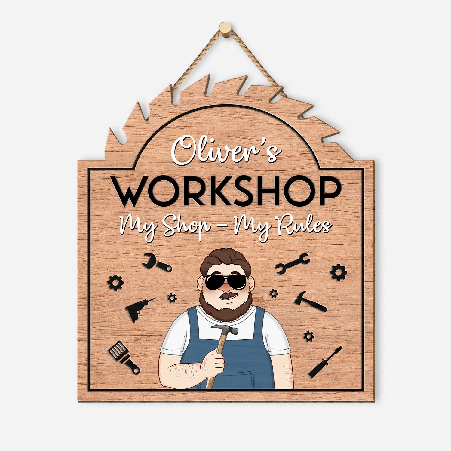 5129QUS1 customized gifts for dad funny dads workshop signs_ wooden 5129QTMTB