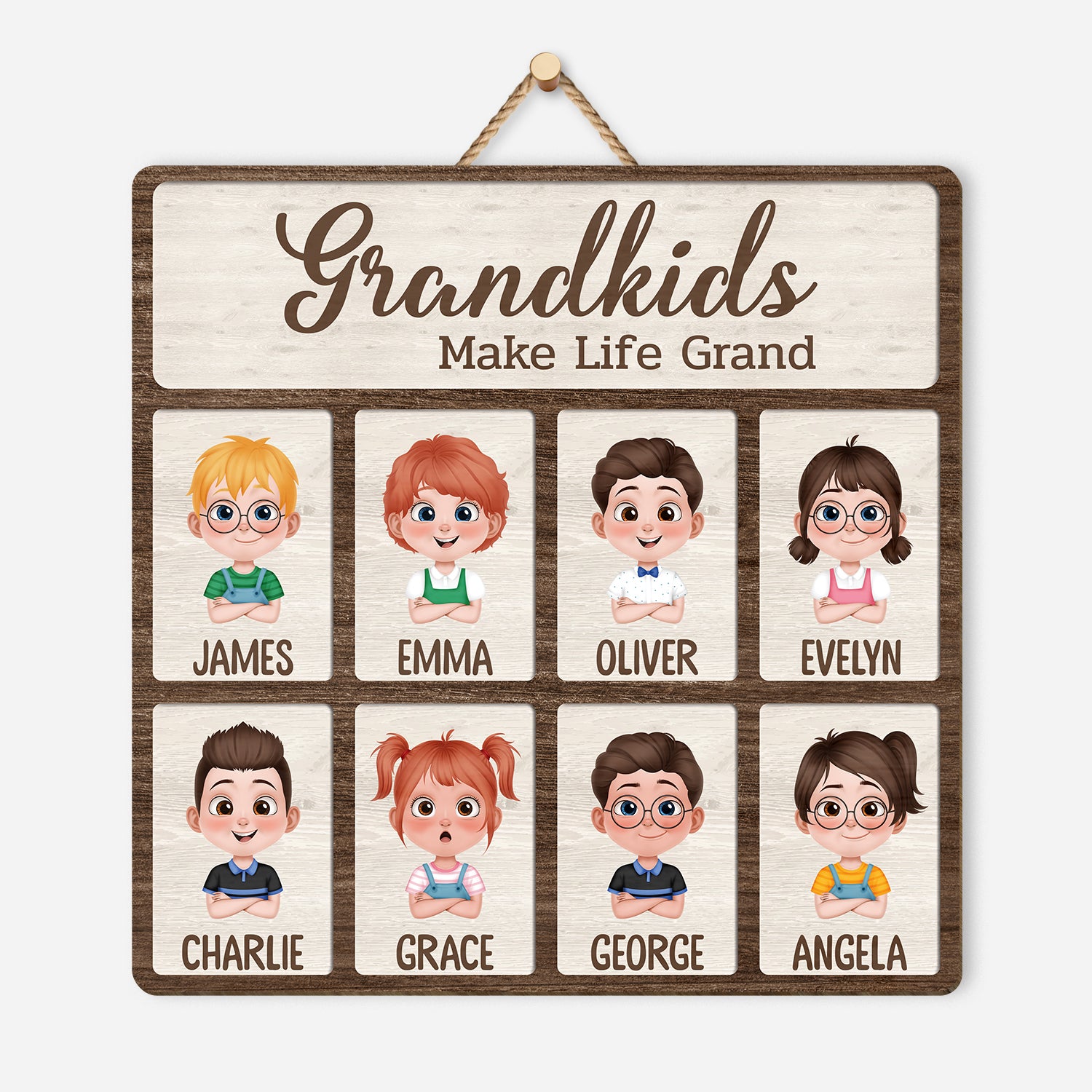 5130QUS1 personalized wooden sign_s grandkids make life more grand 5130QTMNA