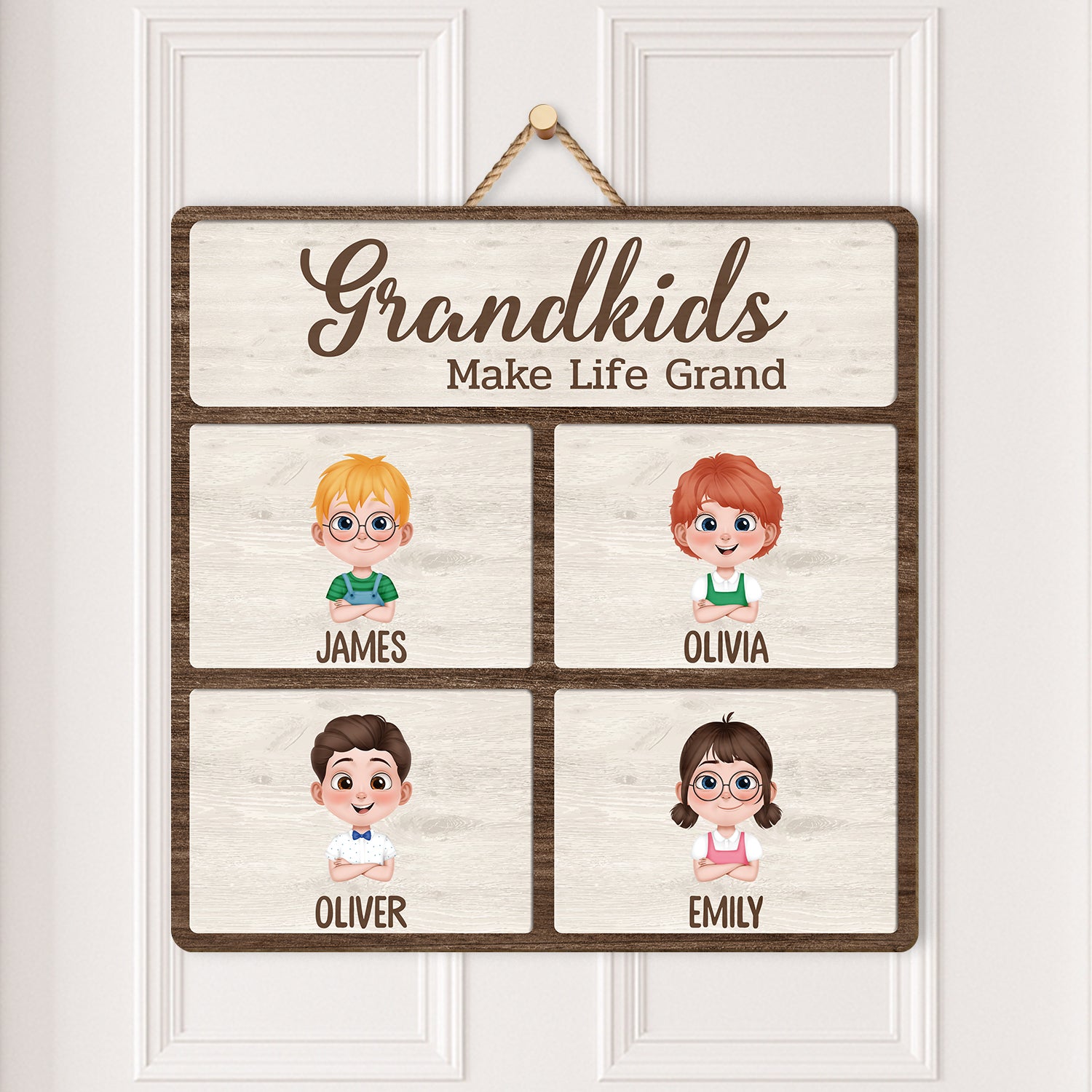 5130QUS2 personalized wooden sign_s grandkids make life more grand 5130QTMNA