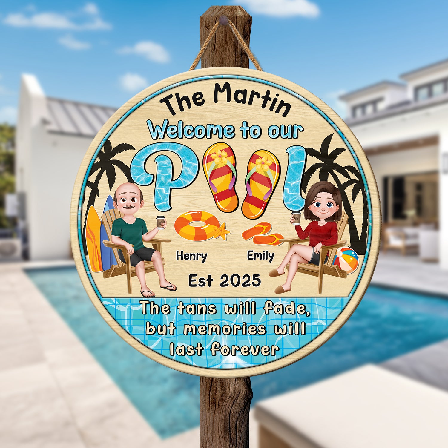 5132QUS2 custom wooden welcome signs_ for pool fun gifts for couple_ 5132QTQNG