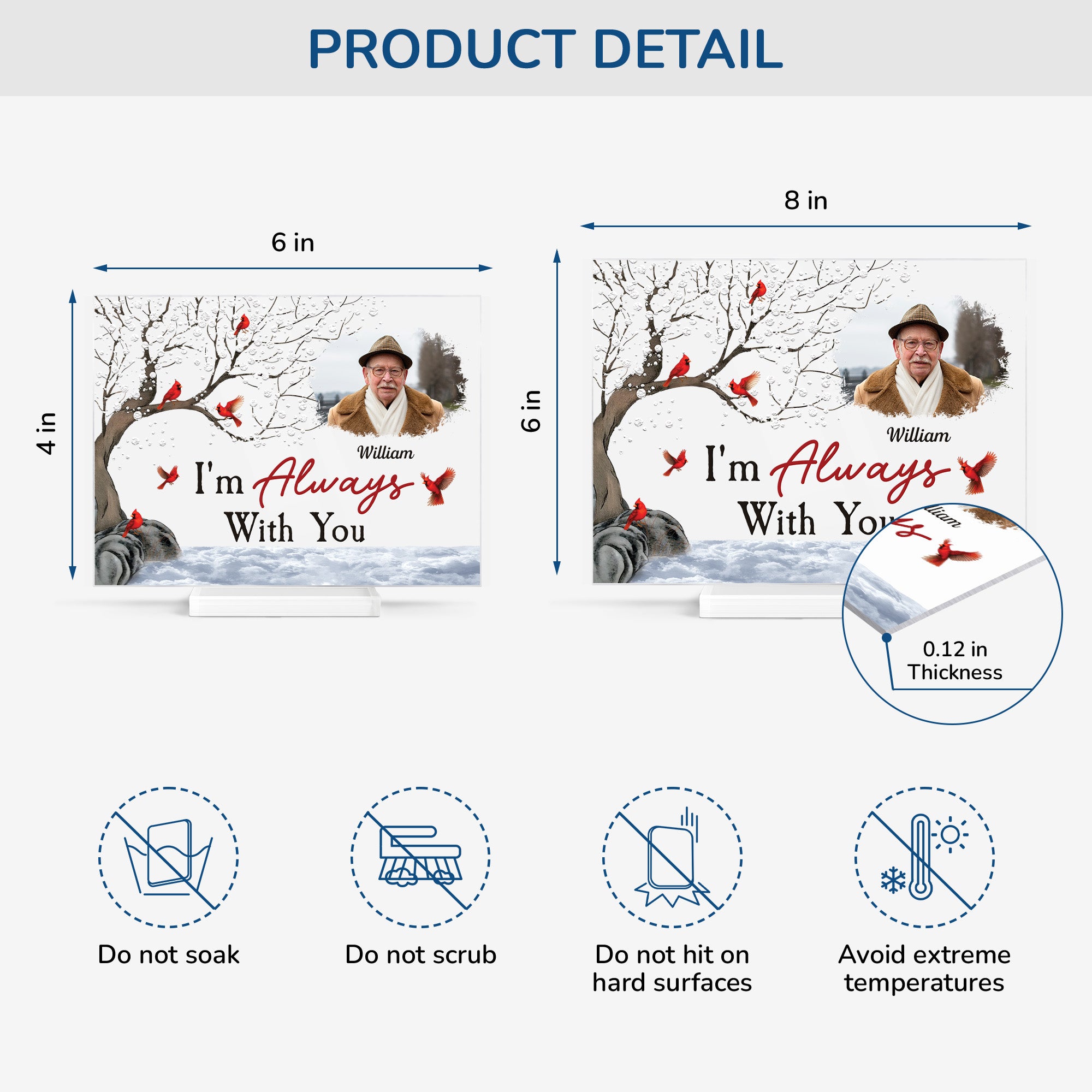 5138RUS4 custom remembrance gifts_ acrylic memorial plaques with photo_ 5138RKLTB