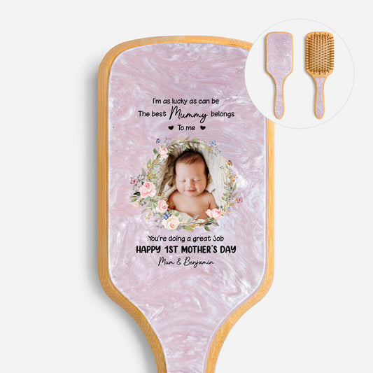 5139AUK1 personalised happy 1st mothers day uv printed acetate hairbrush with photo 5139aq8laa