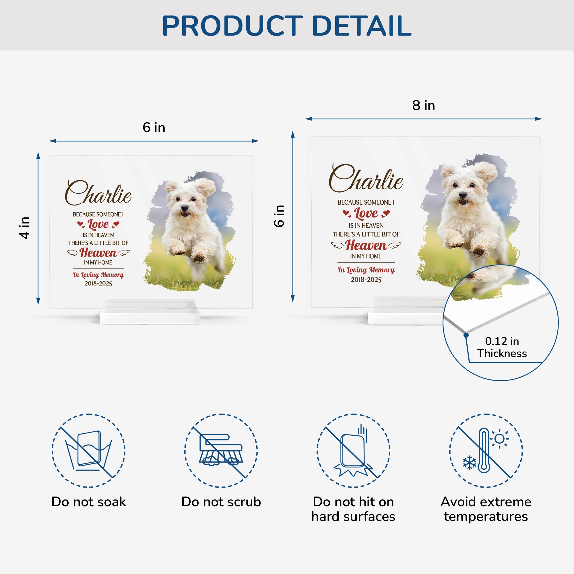 5154RUS4 custom photo acrylic plaque_ in loving memory gifts_ for dogs 5154RTTNC