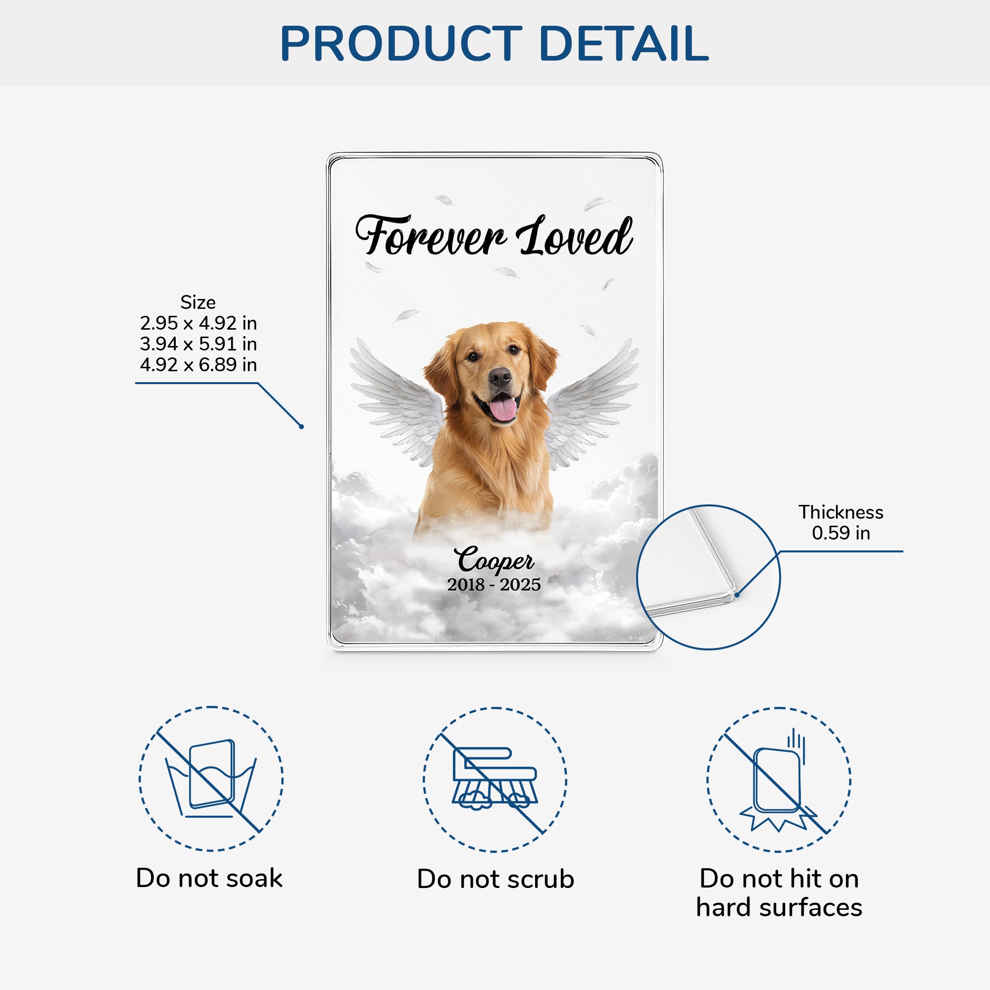 5155RUS3 personalized acrylic plaques with photo dog memorial gifts 5155R