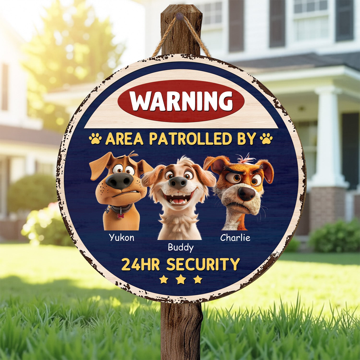 5160QUK2 custom dog lover gifts funny dog warning signs_ wooden 5160QKGMC