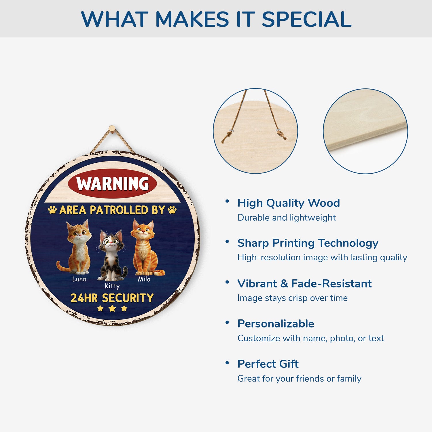5160QUK4 custom cat lover gifts funny cat warning signs_ wooden 5160QKGMD