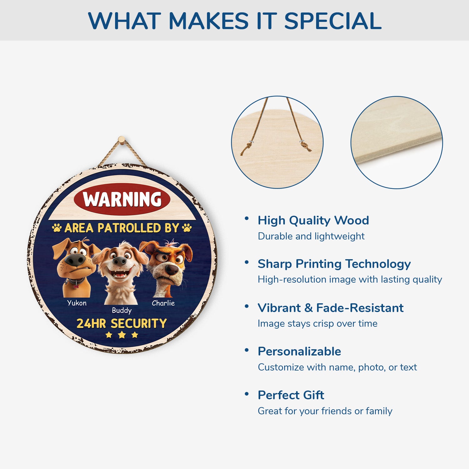 5160QUK4 custom dog lover gifts funny dog warning signs_ wooden 5160QKGMC