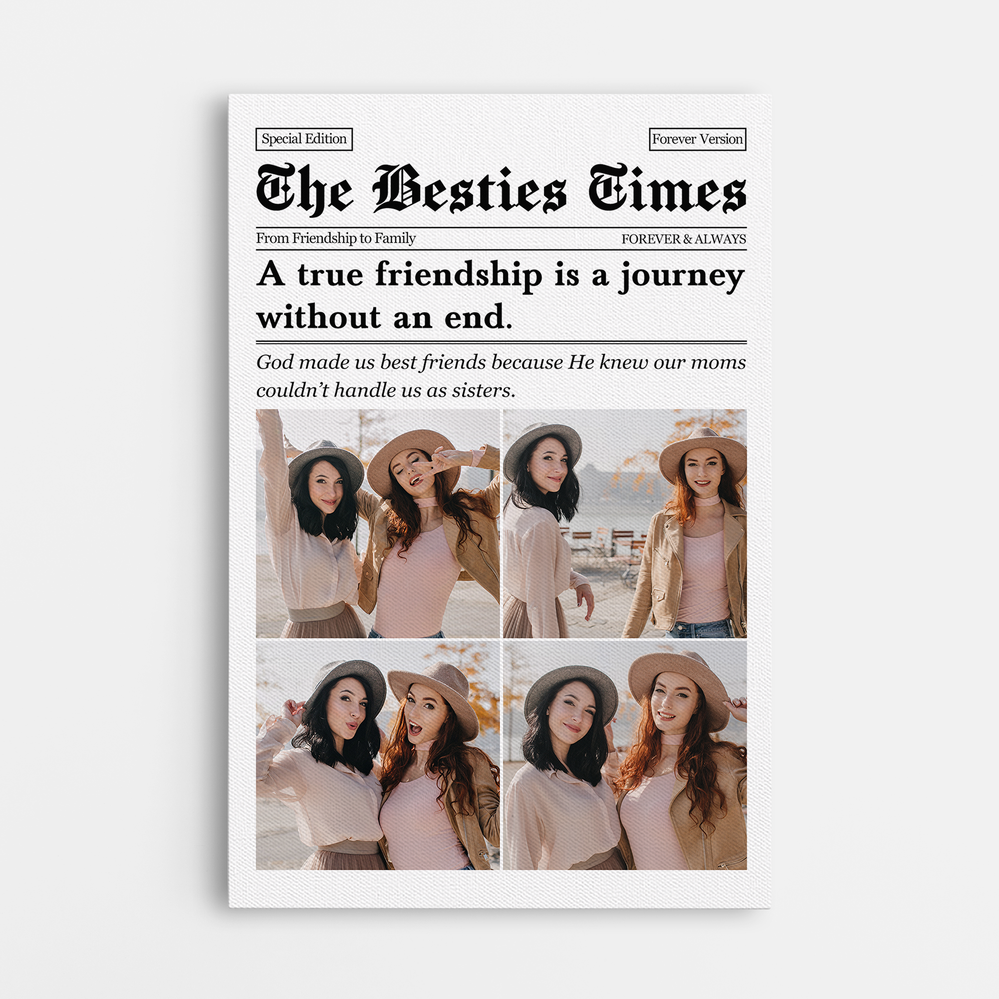 5164CUS1 personalized best friend gifts photo canvas prints 5164CKH0F