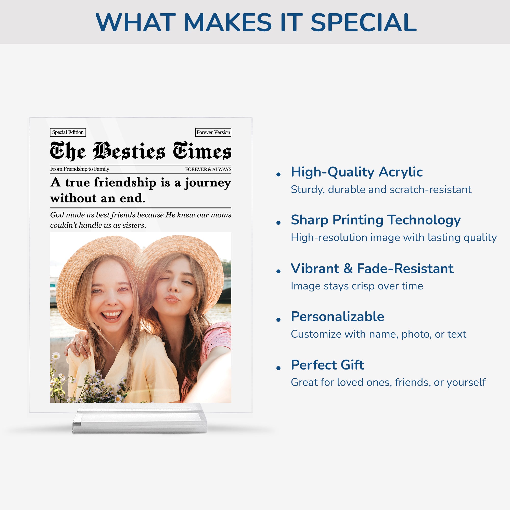 5164RUK5 personalised the besties times acrylic plaque with photo 5164RKINF_23b081d6 8218 4621 8920 62e9567394b5