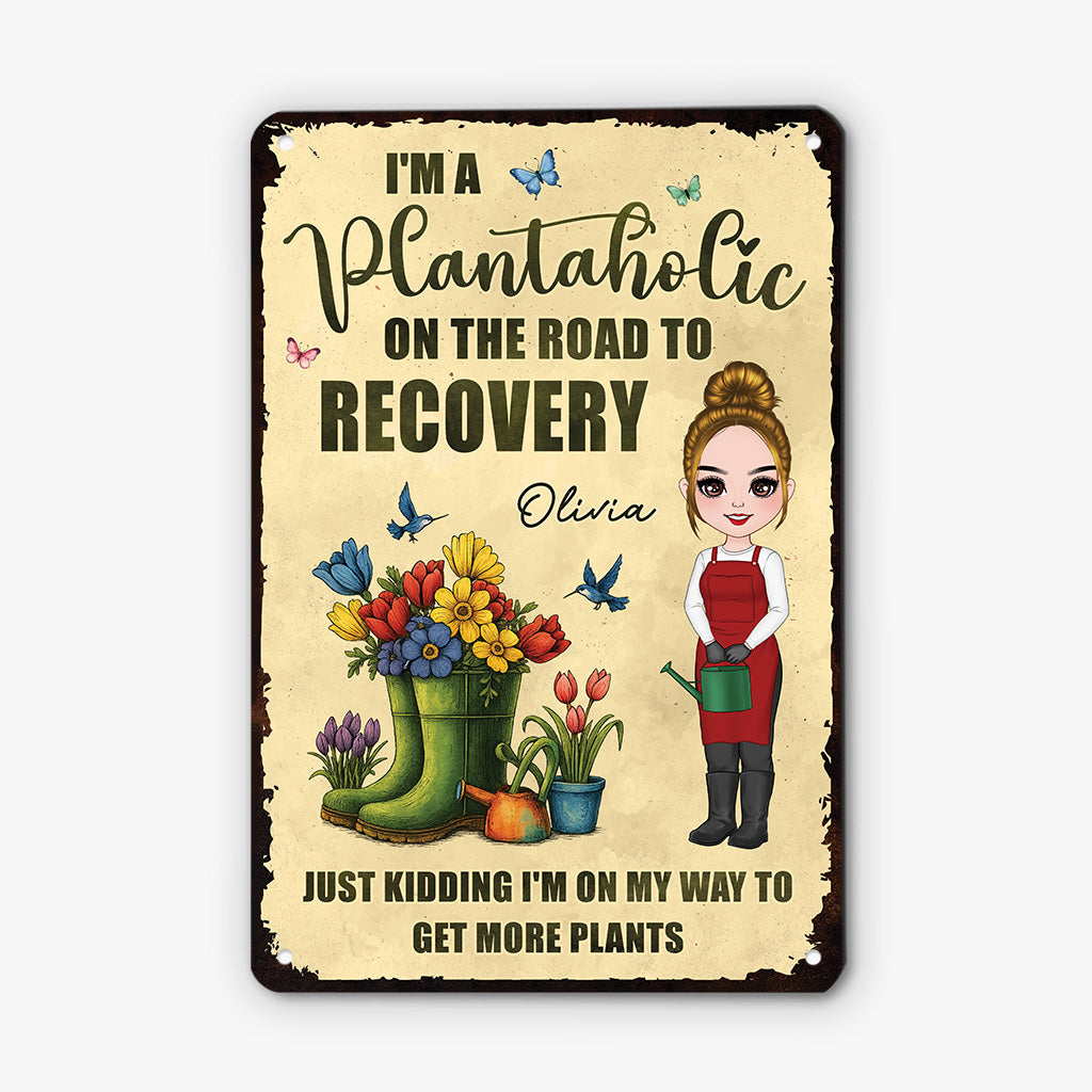 5176EUS1 custom gardening gifts for women im a plantaholic metal sign 5176E6KTA