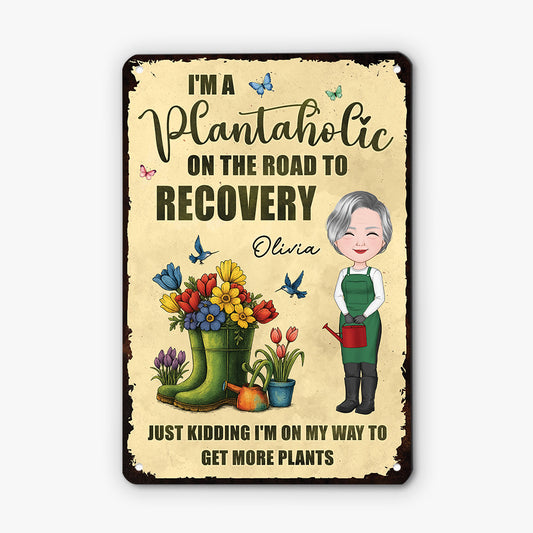 5176EUS2 custom gardening gifts for women im a plantaholic metal sign 5176E6KTA