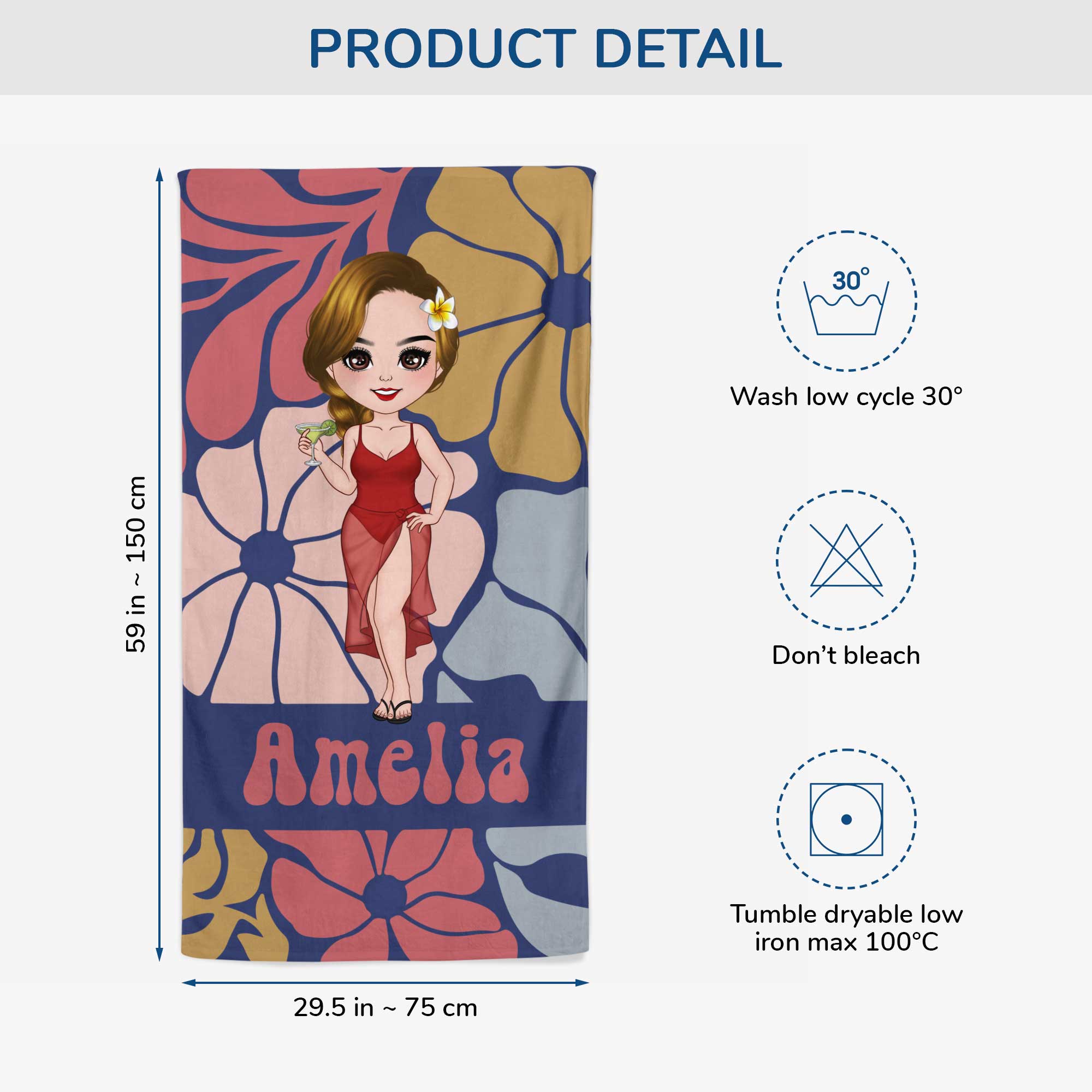 5187BUK3 custom beach towels summer holiday gifts for her 5187BKGAA