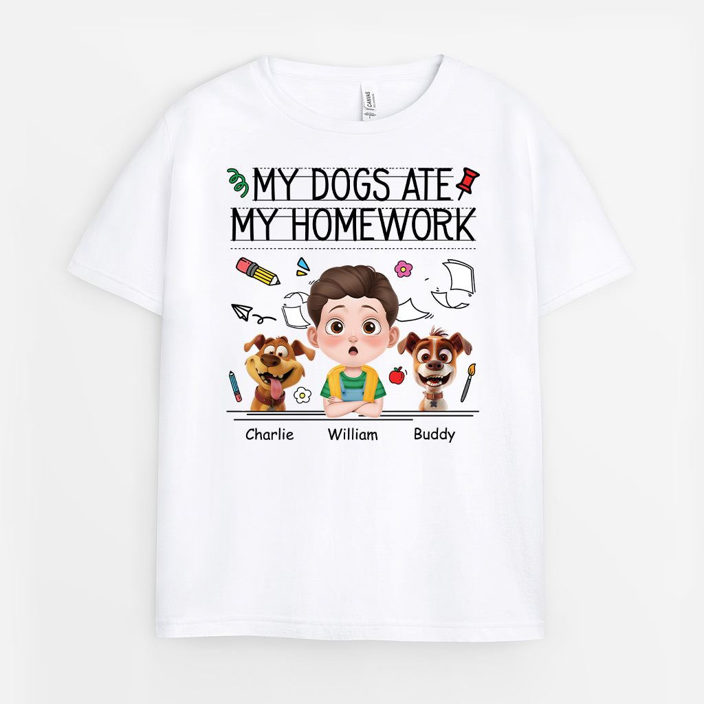 5195AUK1 personalized gifts for kids my dog ate my homework shirt_s 5195AKYTK