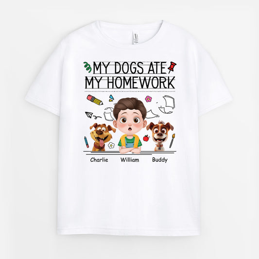 5195AUK1 personalized gifts for kids my dog ate my homework shirt_s 5195AKYTK
