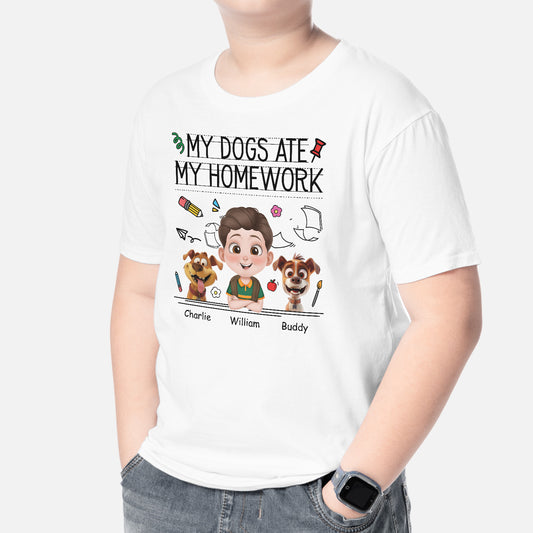 5195AUK2 personalized gifts for kids my dog ate my homework shirt_s 5195AKYTK
