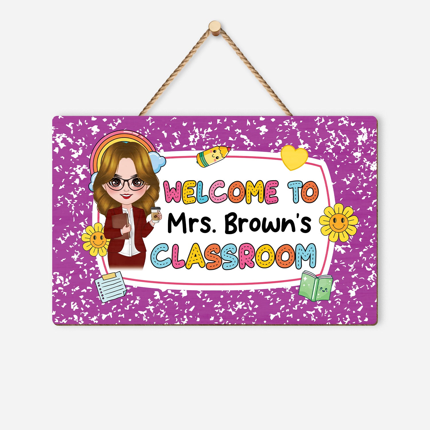 5204QUS1 personalized gifts for teachers wooden welcome signs 5204QKMTT