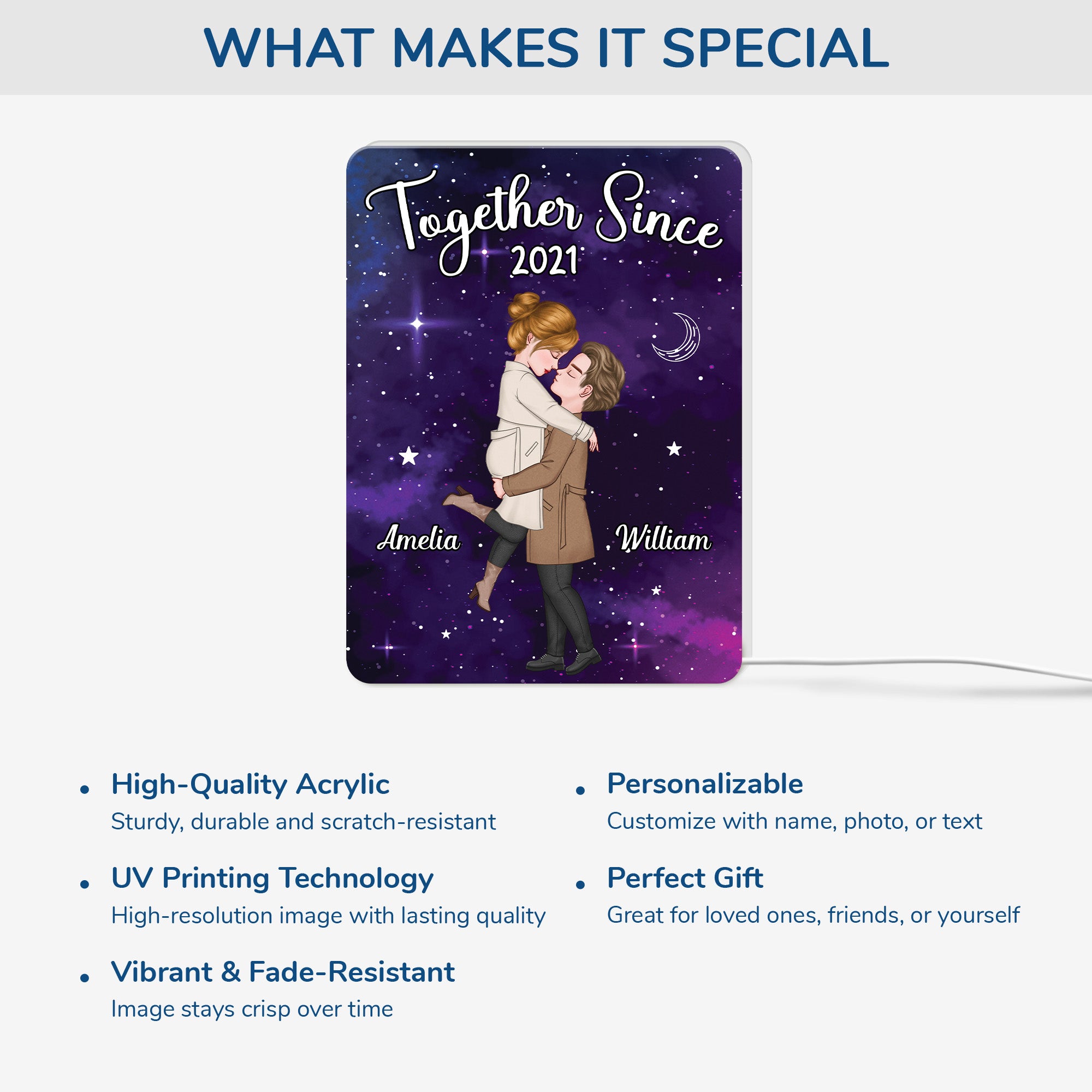5205LUS4 personalized couple gifts together since light box 5205L8MTG
