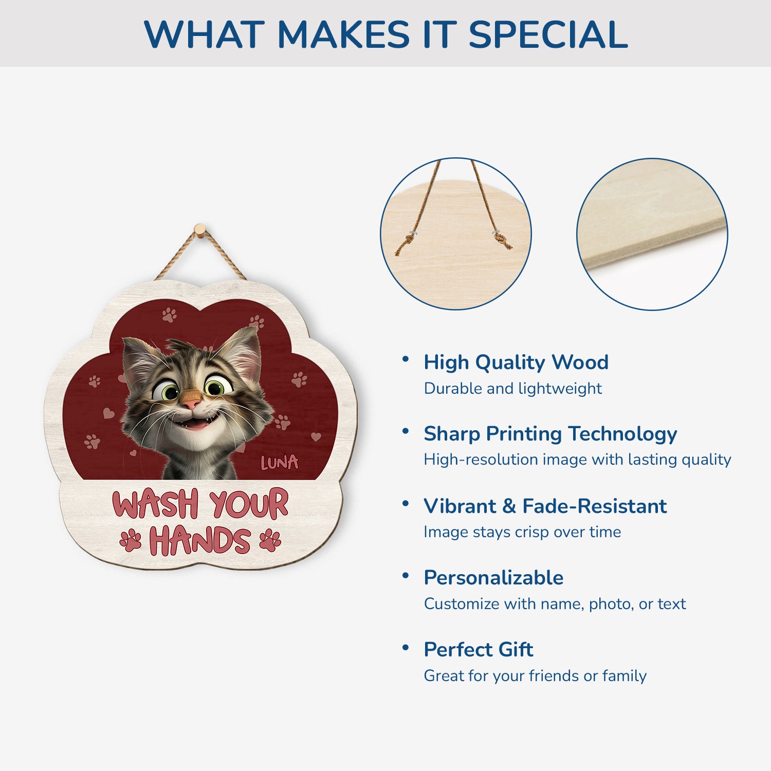 5214QUS4 custom gifts for cat lovers wash your paws wood signs 5214QK6ND