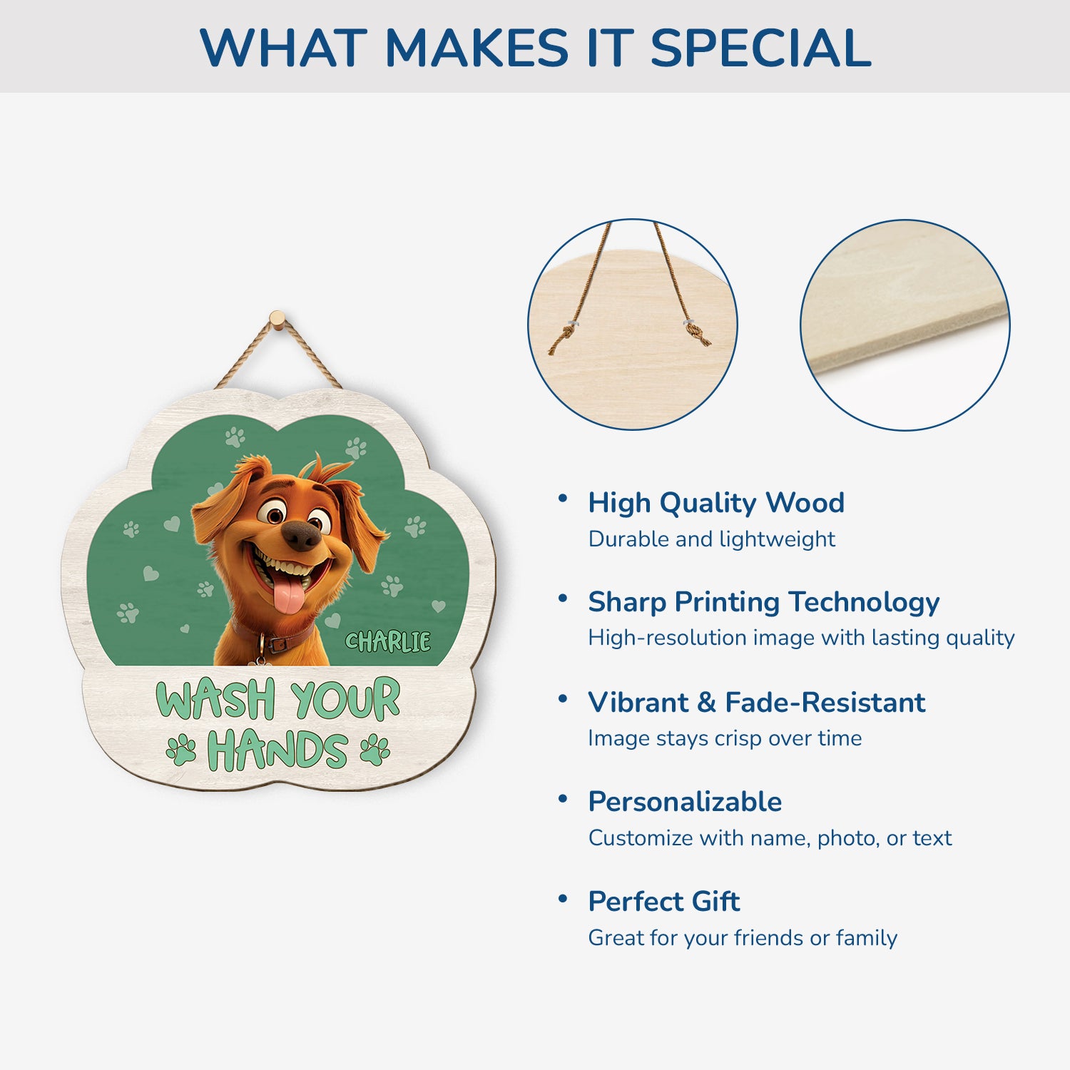 5214QUS4 custom gifts for dog lovers wash your paws wood signs 5214QK6NC