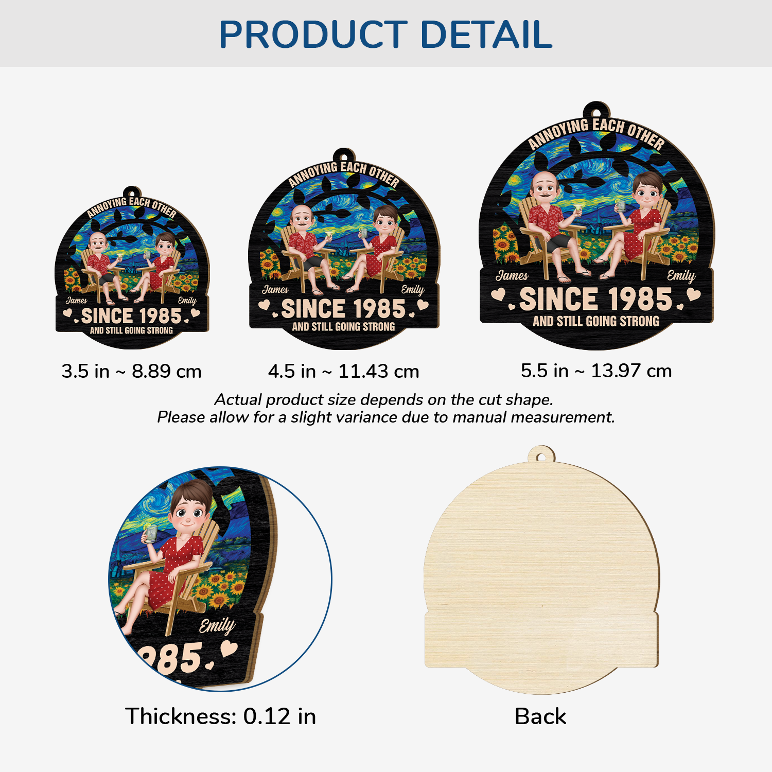 5216OUS3 custom 1 layered wood ornaments funny christmas gifts for couples 5216O3MMG