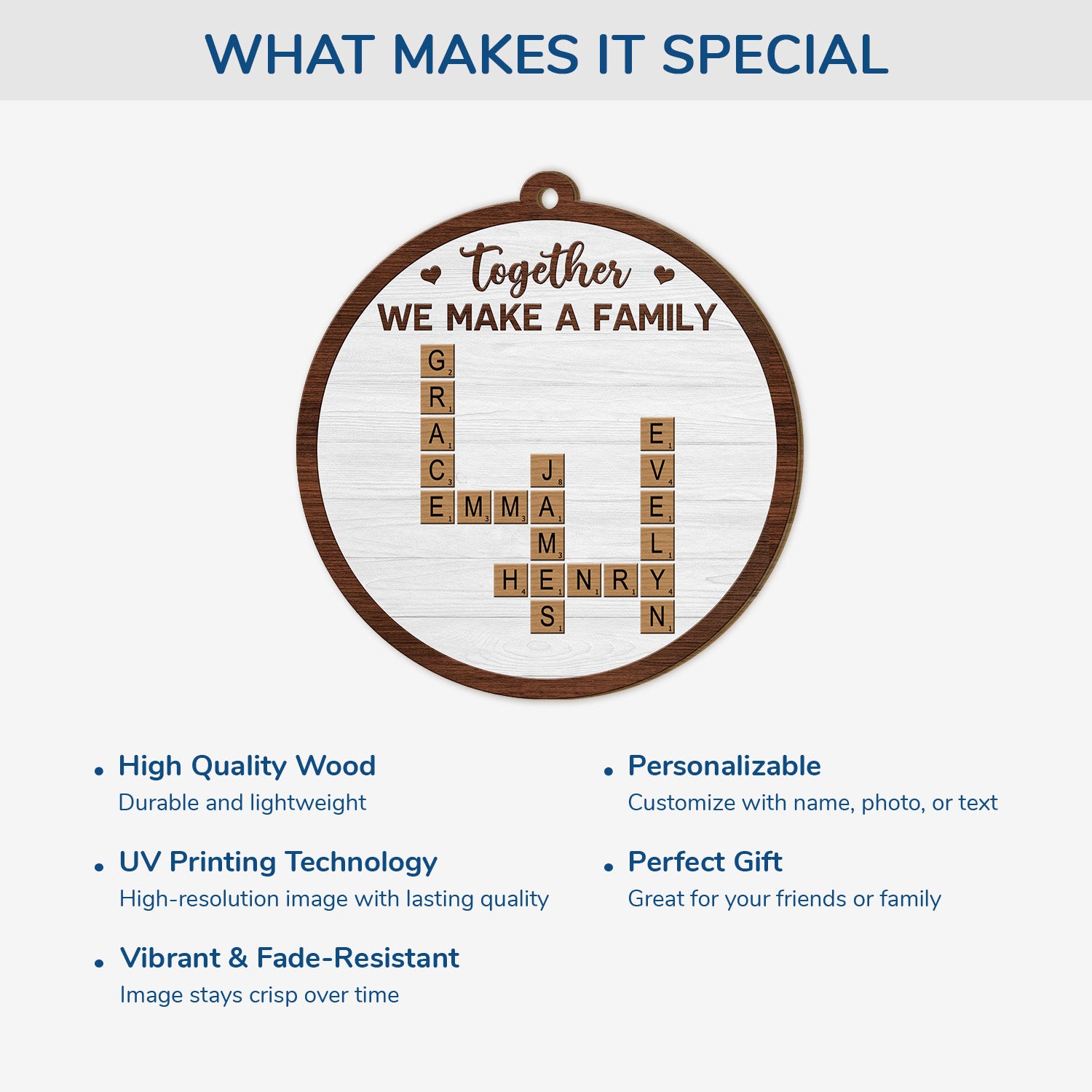 5220OUS4 custom 1 layered wooden xmas ornaments family crossword gifts 5220O3LMI