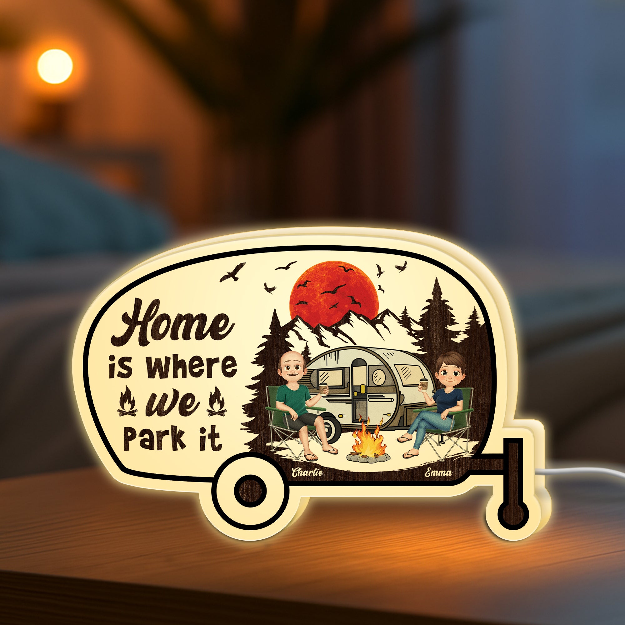 5231LUS2 custom camping gifts for couples home is where we park it light box 5231LTLZG