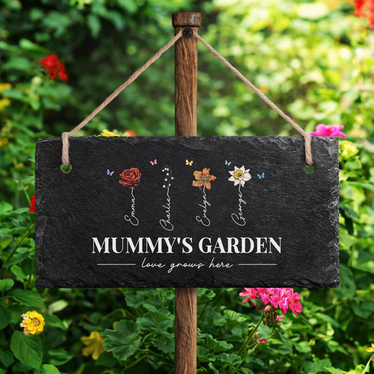 5249AUK2 personalised mummygrannys garden slate sign 5249aetpta