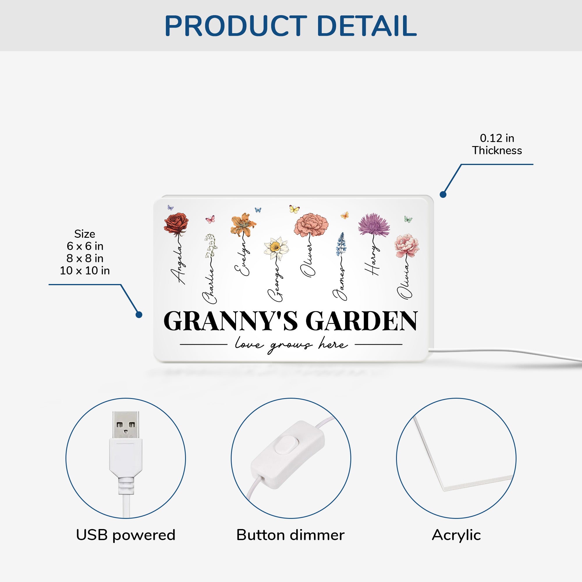 5249LUK3 personalized grandma gifts grandmas garden light box 5249L