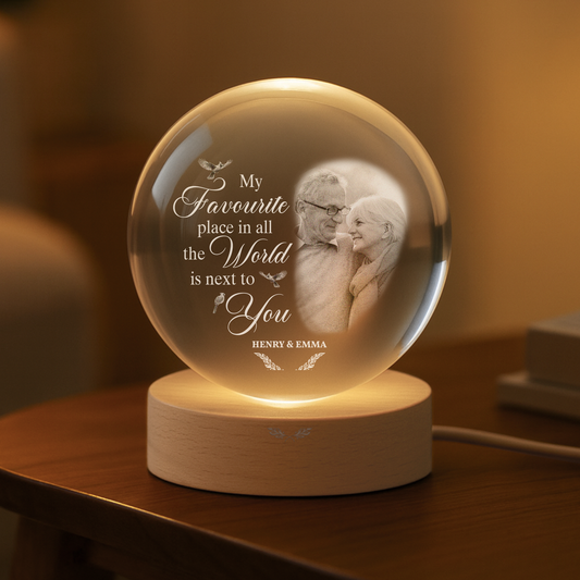 5261LUK1 personalised memorial photo crystal ball lamp for couples 5261lcfzg