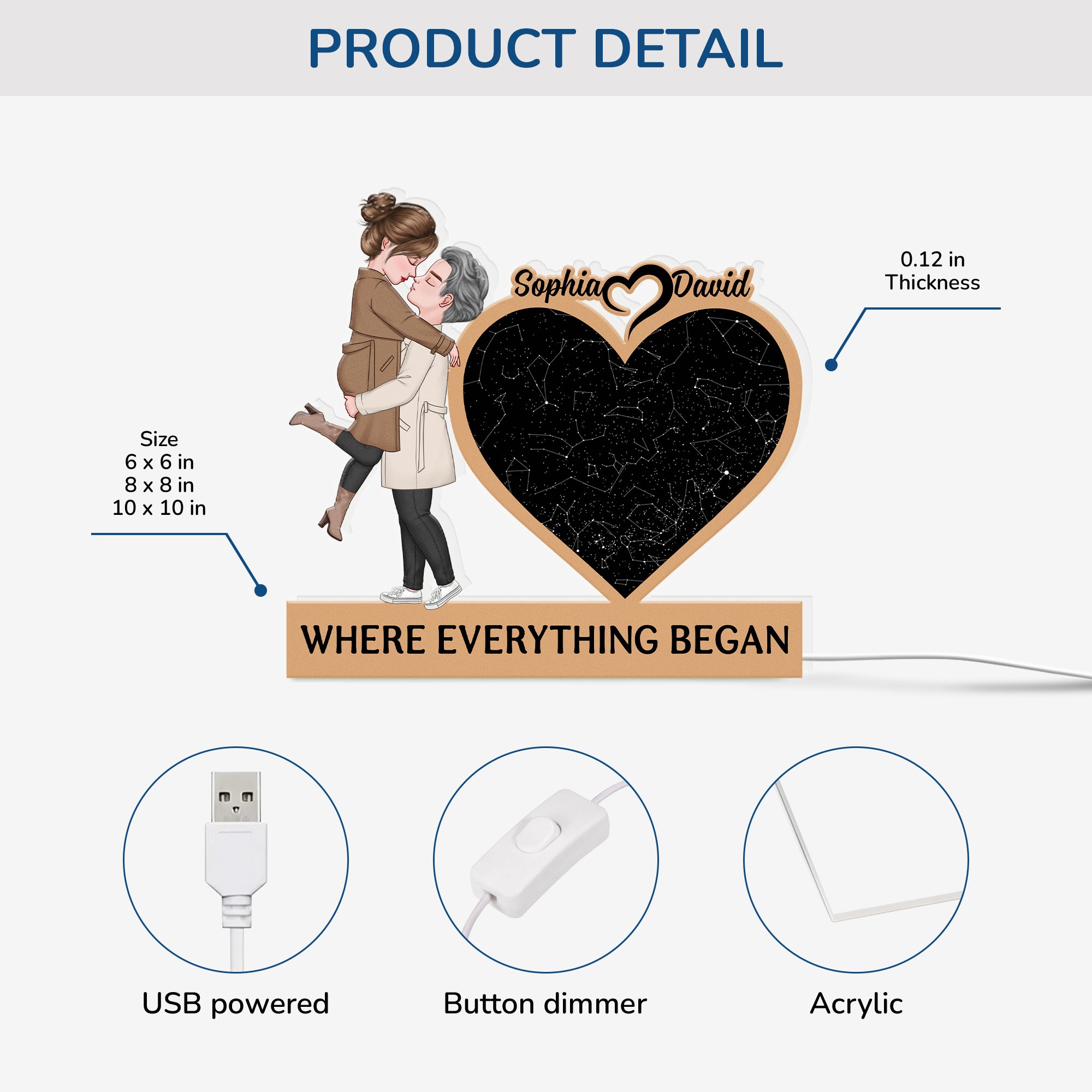 5265LUS3 personalized light boxes star map gifts for couples 5265LT6NG