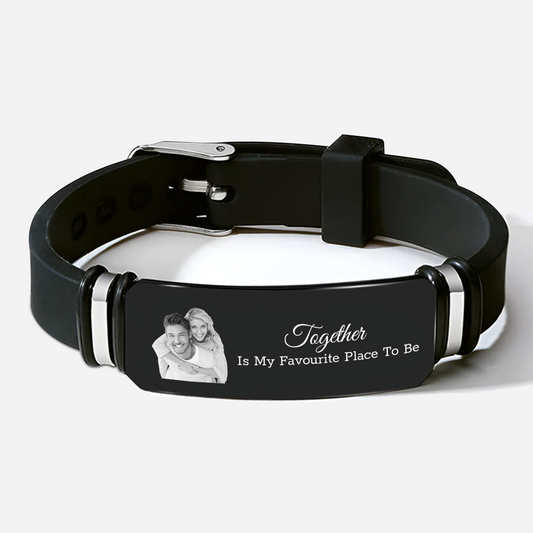 5272JUK1 custom photo bracelet for couple together is my favorite place to be 5272J3N5G