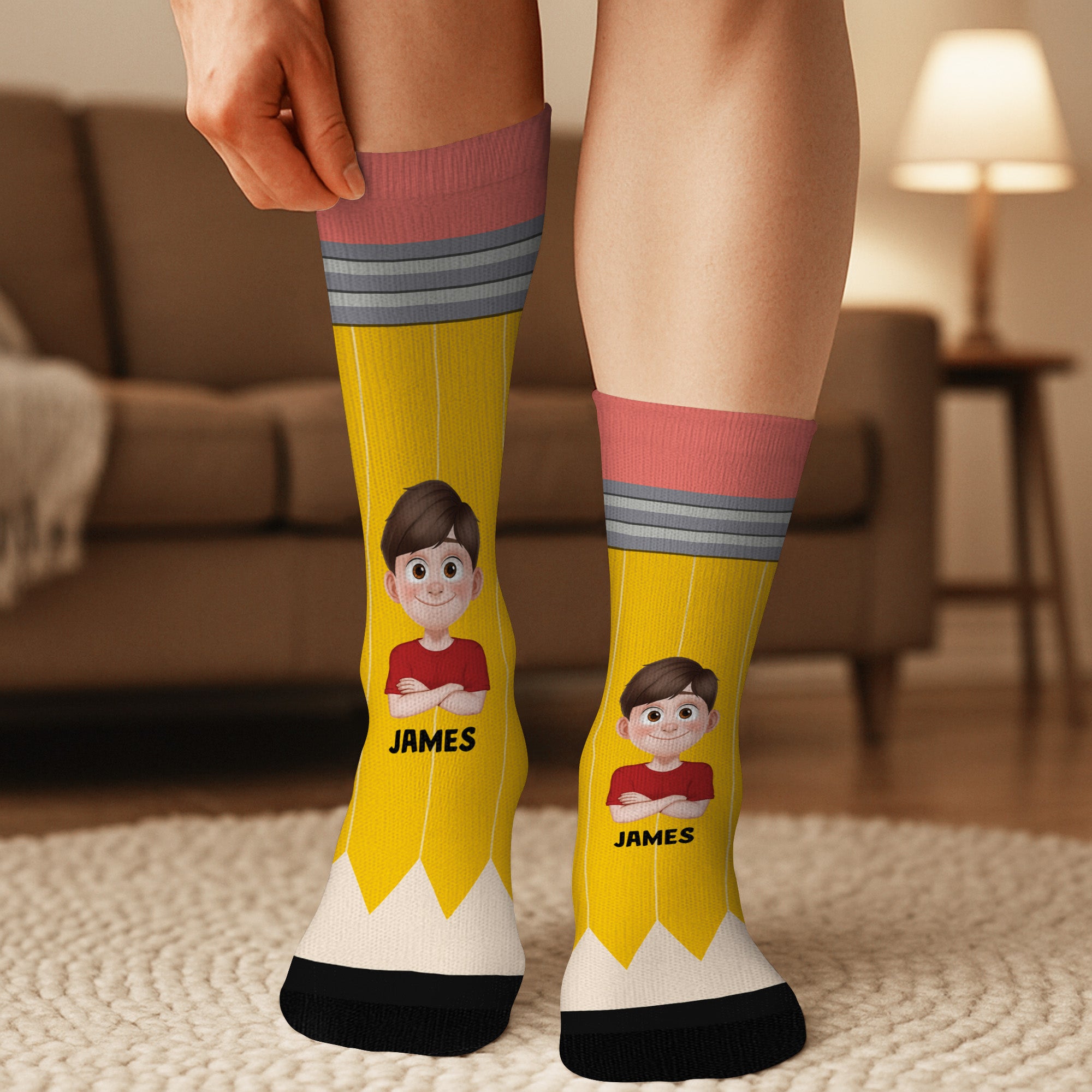 5290JUS2 personalized back to school gifts funny pencil socks 5290JKVTA