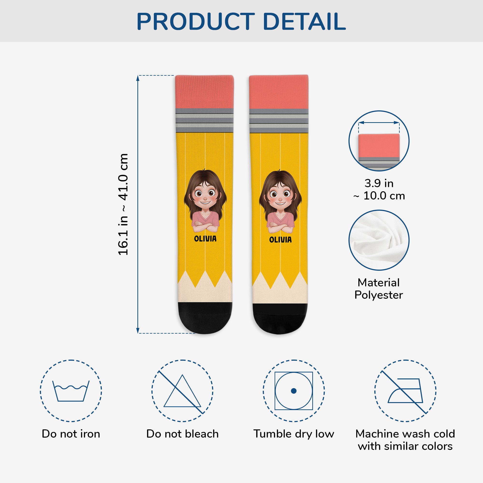 5290JUS3 personalized back to school gifts funny pencil socks 5290JKVTA