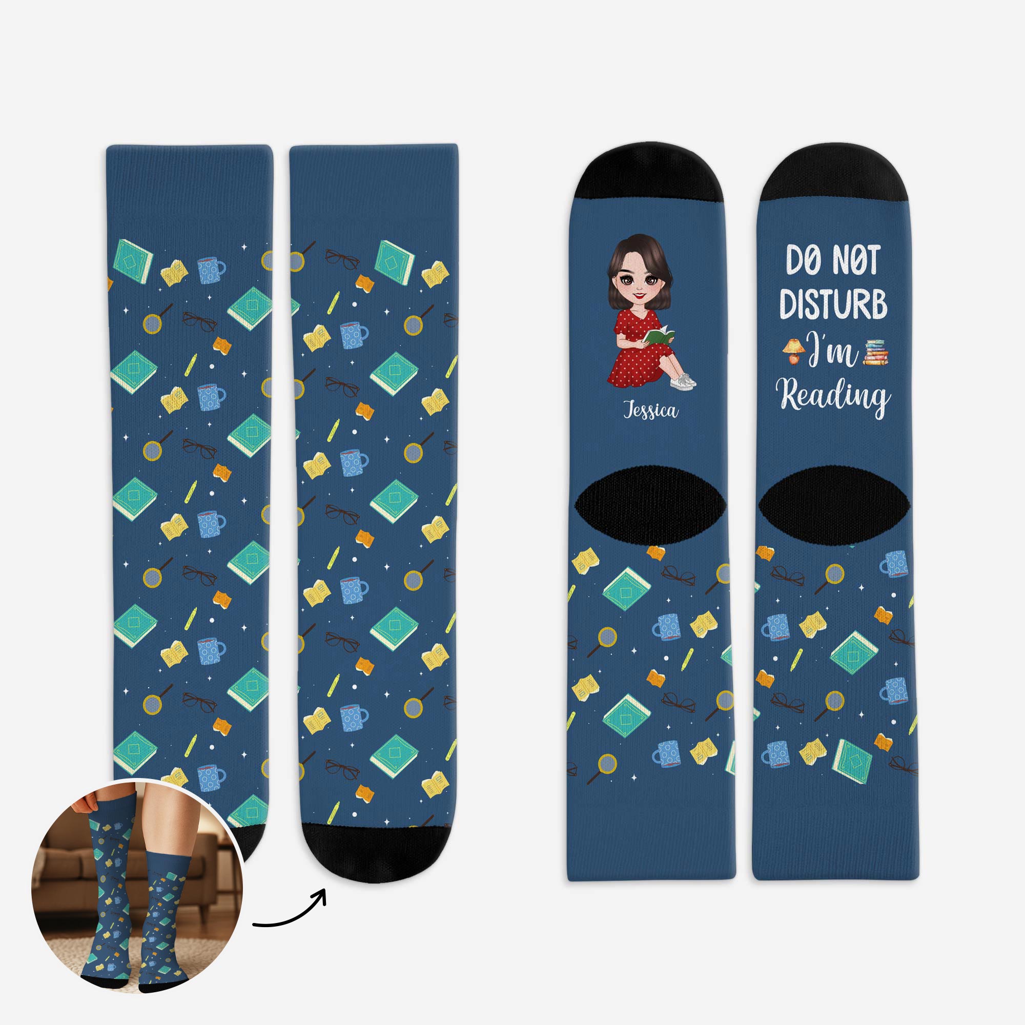 5301JUS1 personalized gifts for book lovers do not disturb socks_ 5301J8TAA_14a3ed6d 2ecc 4cb7 bbb2 b0201dd5811c