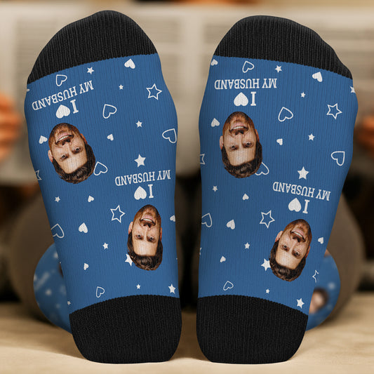 5302JUK2 personalized gifts for husband i love my wife socks with faces 5302J8LMG