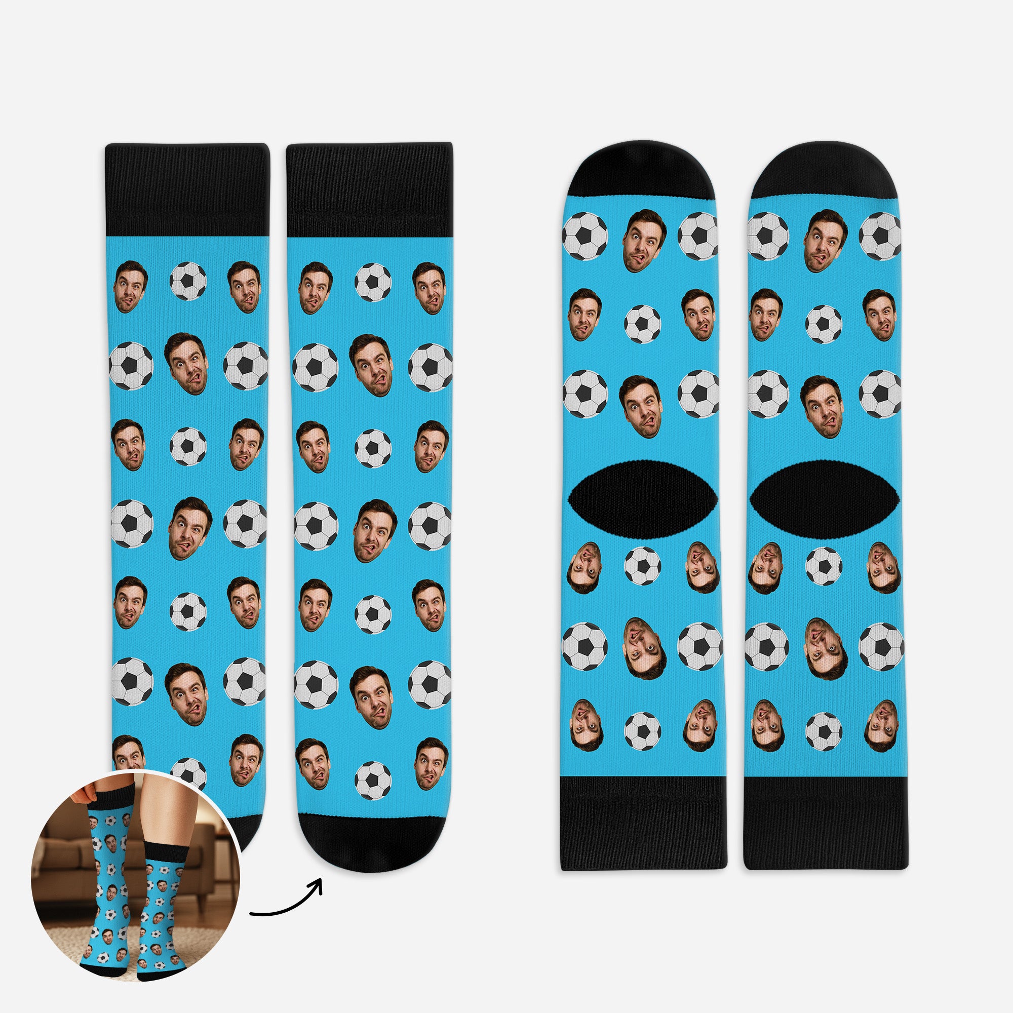 5306JUK1 personalized sports gifts sports socks_ with multiple faces_ 5306J3LMB