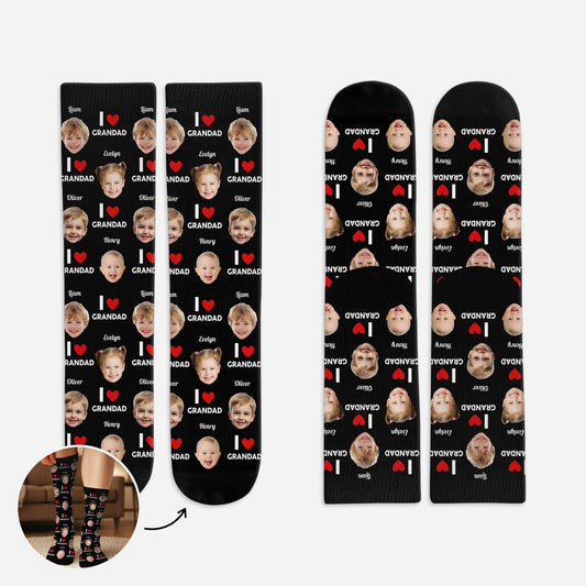 5315JUK1 personalised i love grandad socks with faces 5315jtiabs
