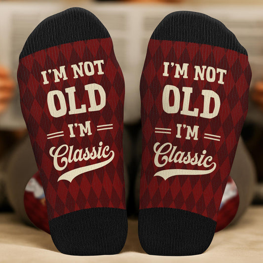5322JUS2 funny personalized gifts for him im not old im classic socks 5322J3NAB