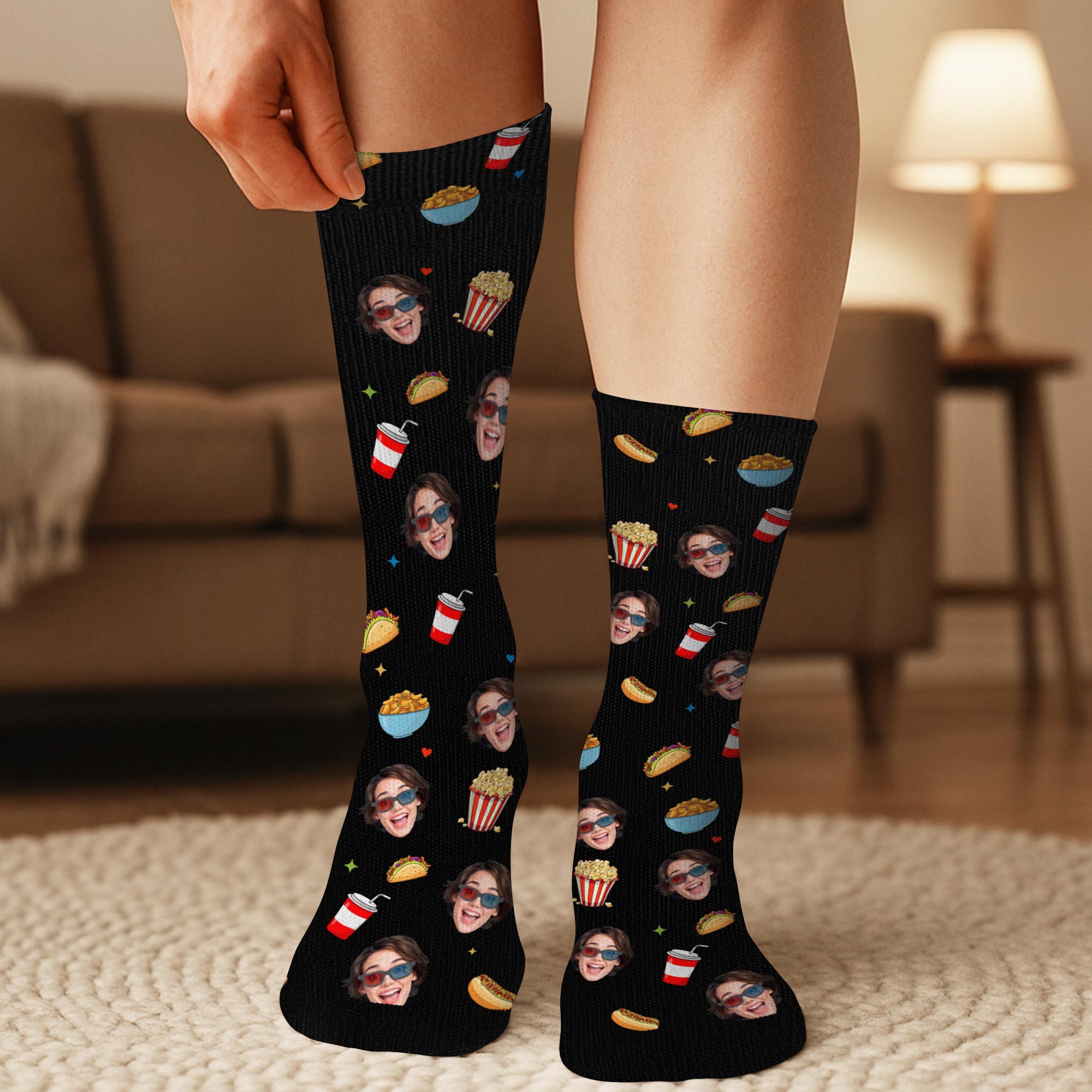 5327JUS3 personalized gifts for movie lovers_ movie watching socks 5327J6VAA