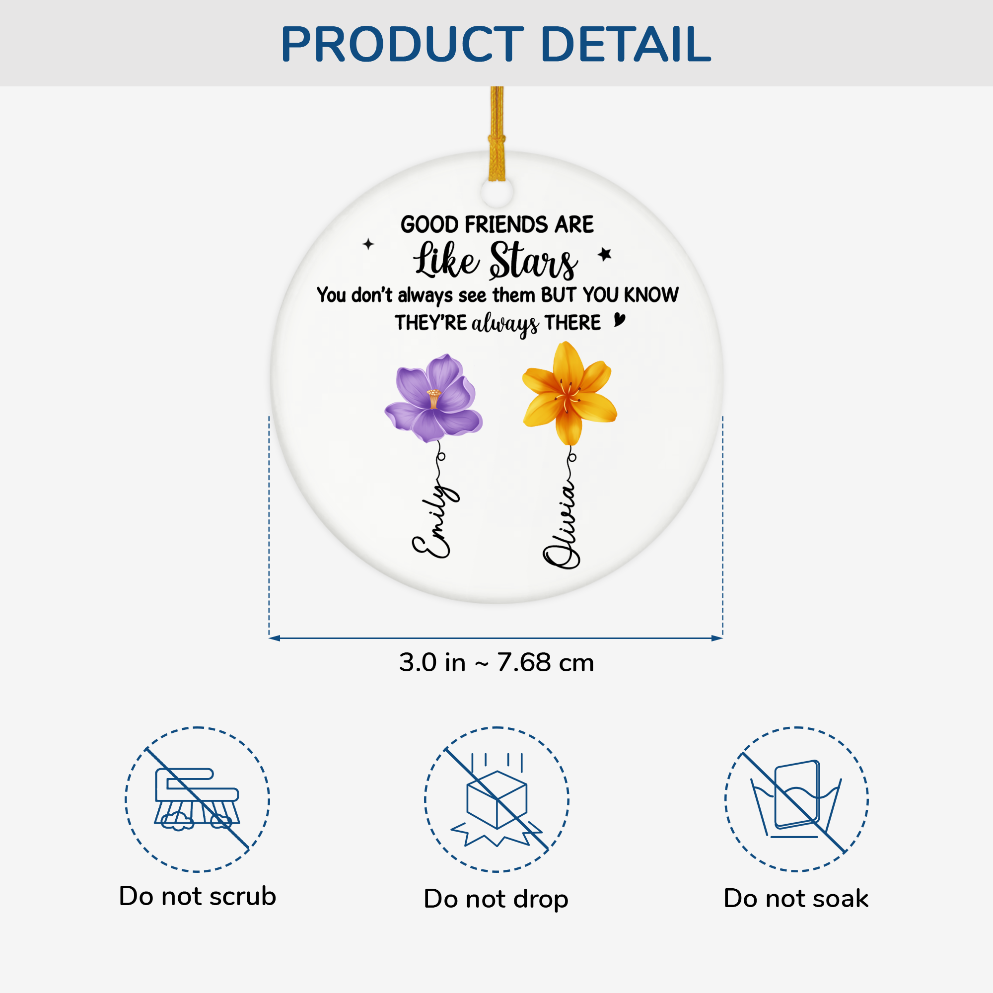 5342OUS3 custom ceramic ornament_s good friends are like stars gifts 5342OKV0F