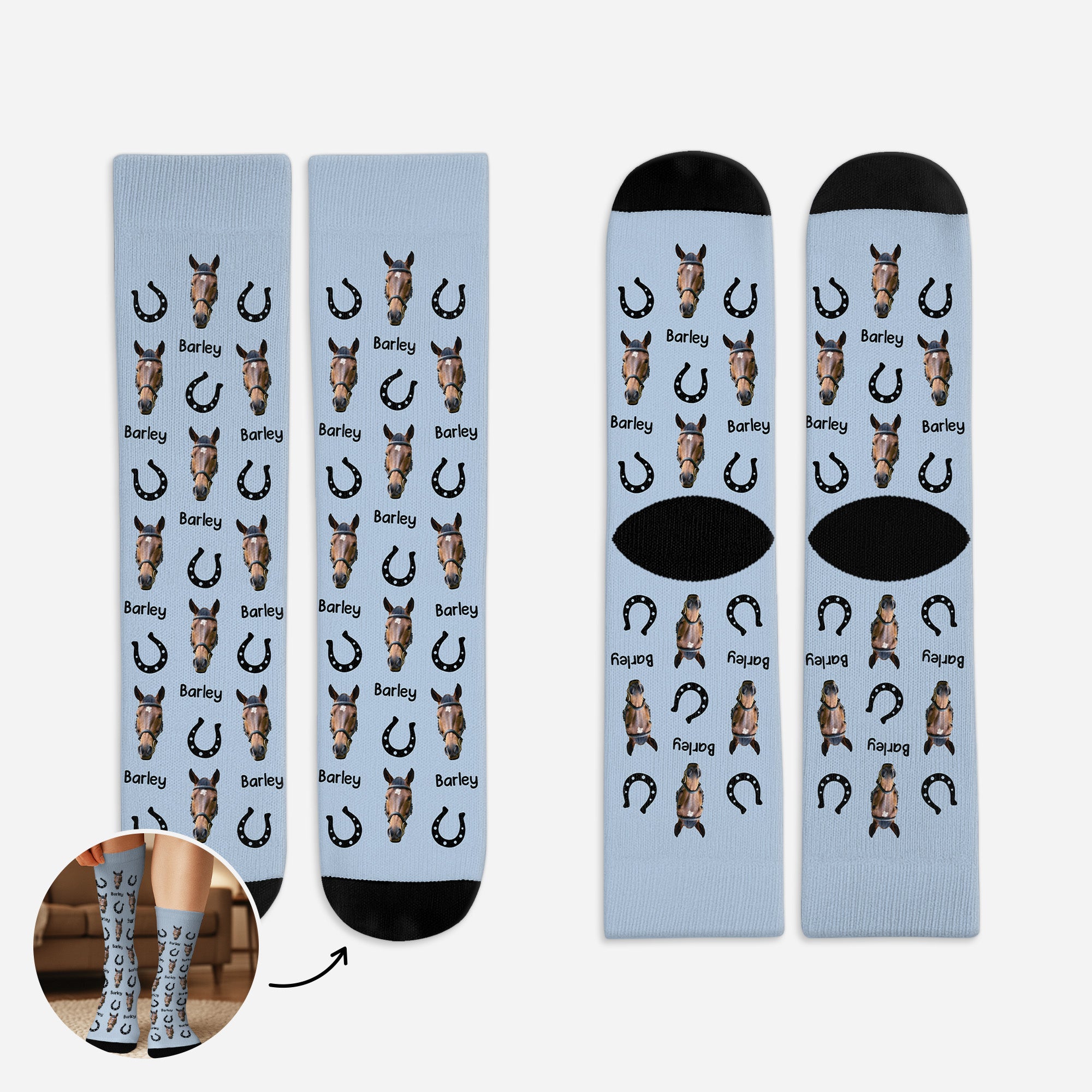 5344JUS1 personalized gifts for horse lovers horse socks with faces 5344J8LTU_ed532778 0829 4907 80d6 efe34bc53a3a