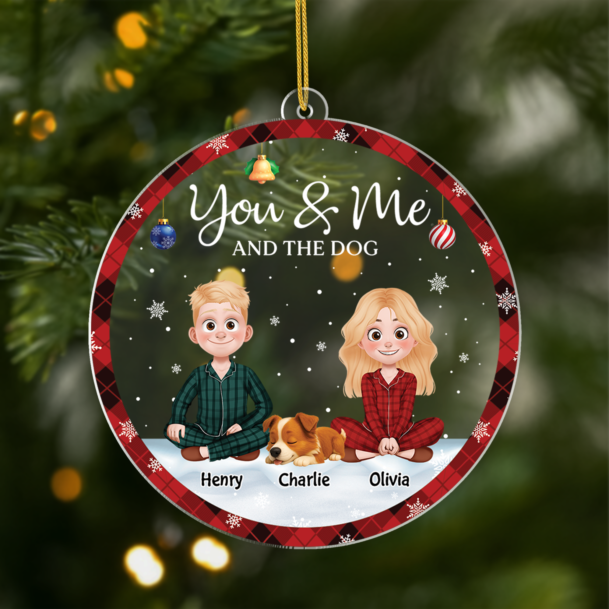 5360OUK1 personalized christmas gifts for couples acrylic dog ornaments 5360OKZ0C
