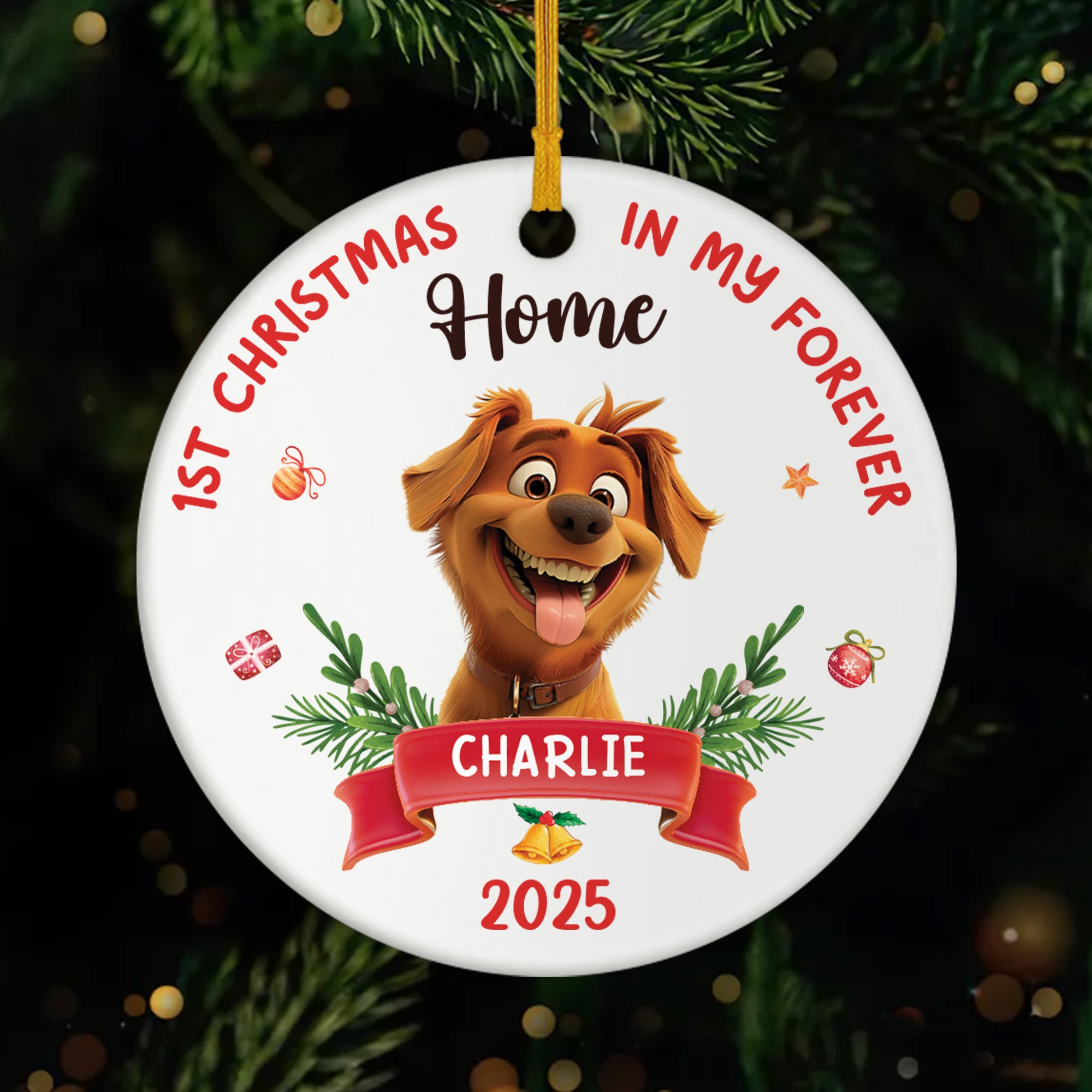 5362OUS1 personalized ceramic ornaments dogs first christmas ornament 5362O8VZC