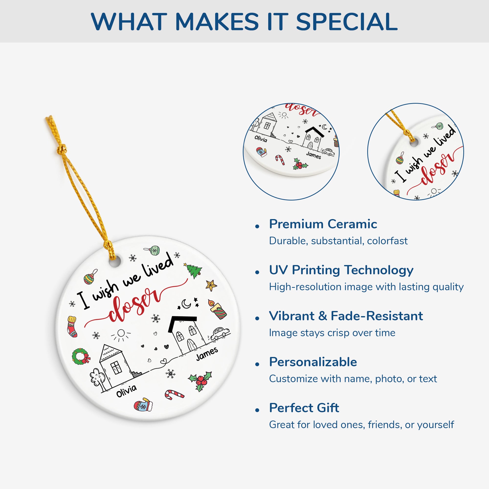 5373OUS4 personalized ceramic ornaments christmas gifts for friends 5373OTMTF